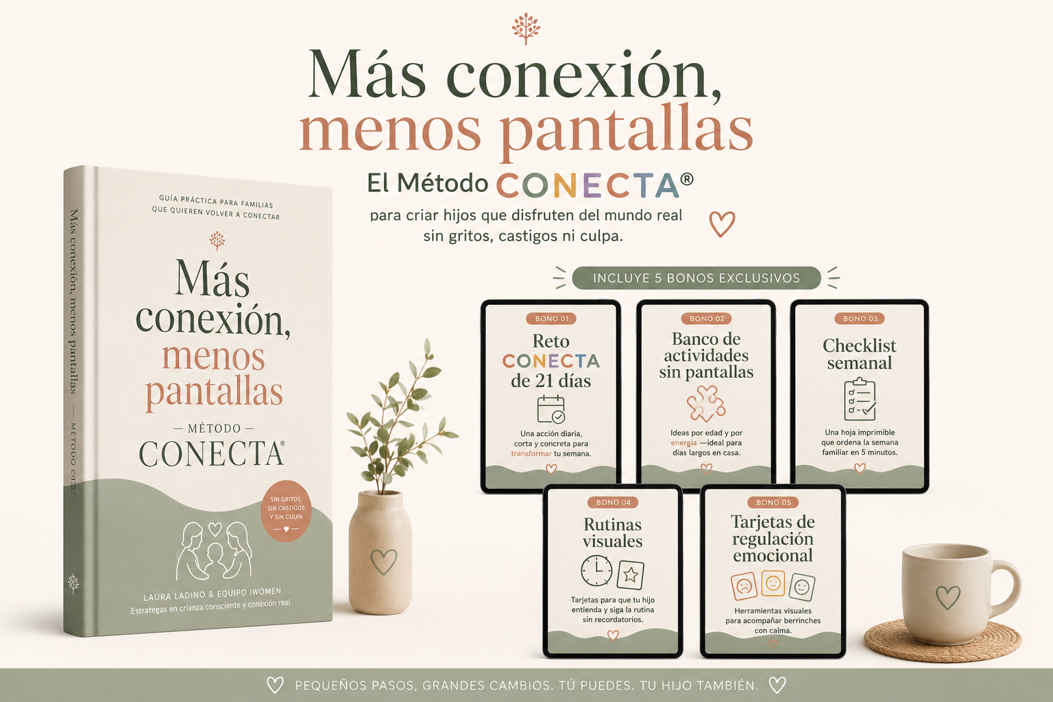 Mockup del ebook Método CONECTA con los 5 bonos incluidos